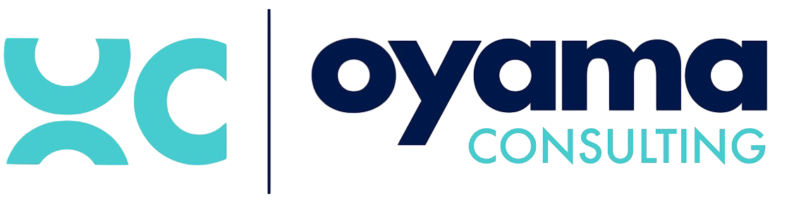 Oyama Consulting logo with text and symbol.